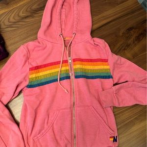 Aviator nation, pink, zipper sweatshirt xs